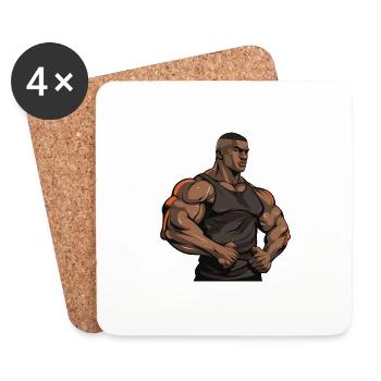 Entraînement Muscles de musculation - Dessous de verre (lot de 4) - blanc - Devant