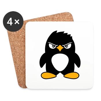 Pingouin a l’air sérieux mal dangereux look cool - Dessous de verre (lot de 4) - blanc - Devant