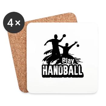 Play Handball - Coasters (set of 4) - white - Front