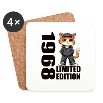 Limited Edition 1968 Birthday Born 1968 - Coasters (set of 4) - white - Front