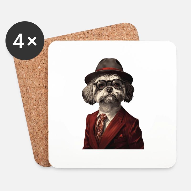 Lhasa Apso - Untersetzer (4er-Set) - Weiß