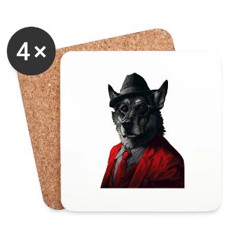 Norwegischer Elchhund - Untersetzer (4er-Set) - Weiß - Vorne