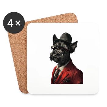 Scottish Terrier - Untersetzer (4er-Set) - Weiß - Vorne