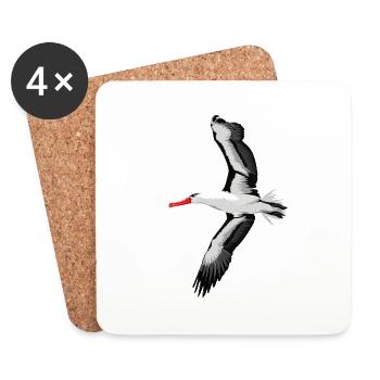 Möwe - Untersetzer (4er-Set) - Weiß - Vorne