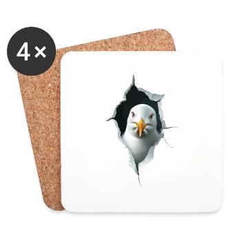 Möwe - Untersetzer (4er-Set) - Weiß - Vorne