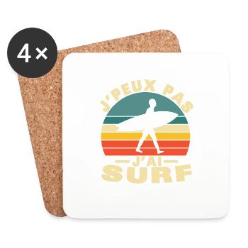 Je Peux Pas J'ai Surf - Dessous de verre (lot de 4) - blanc - Devant