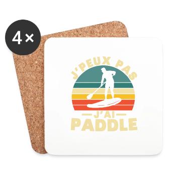 Je Peux Pas J'ai Paddle - Dessous de verre (lot de 4) - blanc - Devant