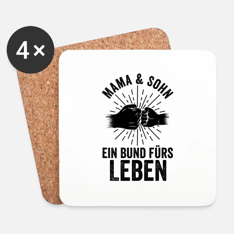 Mutter Mama Und Sohn - Untersetzer (4er-Set) - Weiß