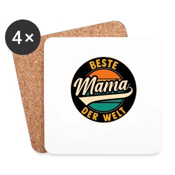 Beste Mama Der Welt - Untersetzer (4er-Set) - Weiß - Vorne