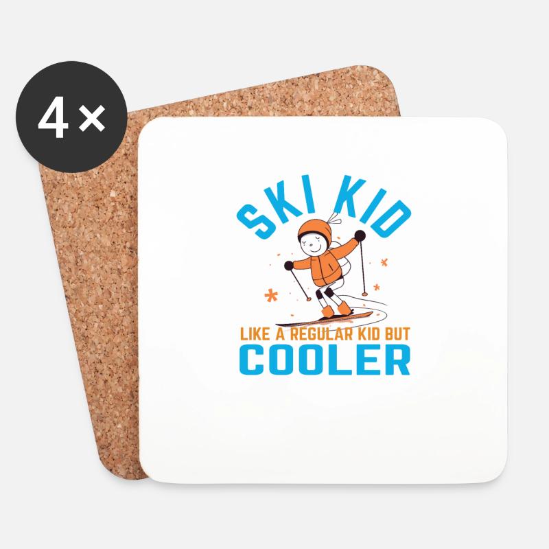 Ski Kid - Coasters (set of 4) - white