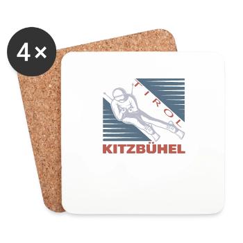Kitzbühel Skifahren Tirol Design Kitzbühel Skiing - Coasters (set of 4) - white - Front