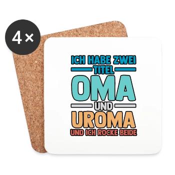 Ich Habe Zwei Titel Oma Und Uroma - Untersetzer (4er-Set) - Weiß - Vorne