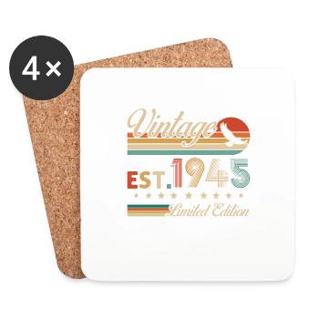 80 Jahre 1945 Vintage Retro Geburtstagsgeschenk - Untersetzer (4er-Set) - Weiß - Vorne