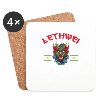 Lethwei, je n’ai pas besoin d’une arme à feu, je suis un - Dessous de verre (lot de 4) - blanc - Devant