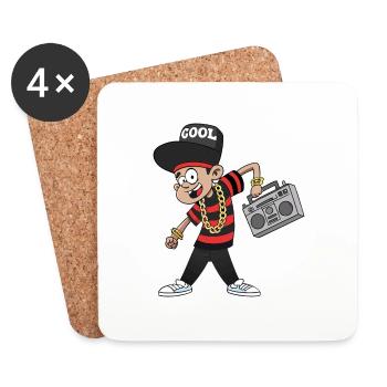 PUNK-MANN - Untersetzer (4er-Set) - Weiß - Vorne