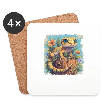 Geckos Geckos - Dessous de verre (lot de 4) - blanc - Devant