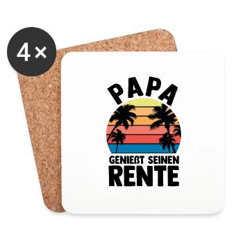 Vacances Vacancier Père Papa - Dessous de verre (lot de 4) - blanc - Devant