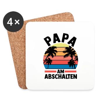 Vacances Vacancier Père Papa - Dessous de verre (lot de 4) - blanc - Devant