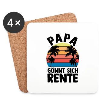 Vacances Vacancier Père Papa - Dessous de verre (lot de 4) - blanc - Devant