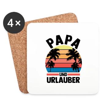 Urlaub Urlauber Vater Papa - Untersetzer (4er-Set) - Weiß - Vorne