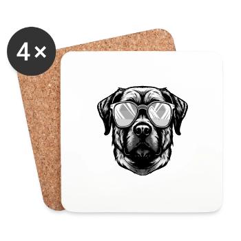Fête Cool Hipster Chien Kangal - Dessous de verre (lot de 4) - blanc - Devant