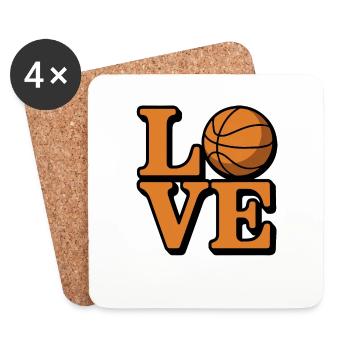 Ich liebe Basketball - Untersetzer (4er-Set) - Weiß - Vorne