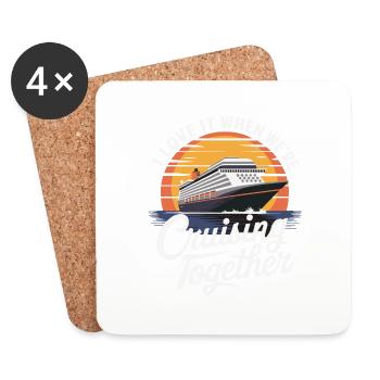 Ich liebe es, wenn wir zusammen auf einer Kreuzfahrt unterwegs sind - Untersetzer (4er-Set) - Weiß - Vorne