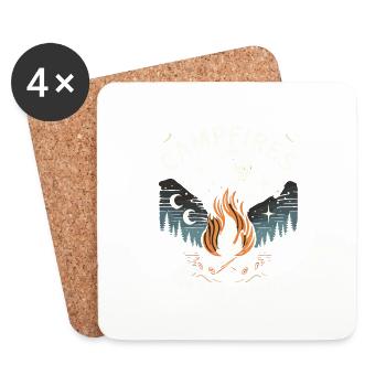 Lagerfeuer und sternenklare Nächte - Untersetzer (4er-Set) - Weiß - Vorne