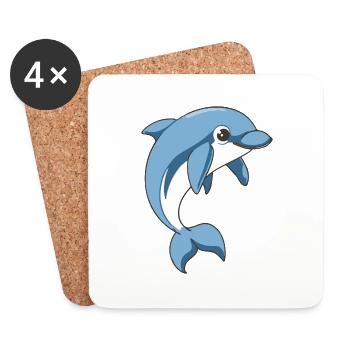 DOLPHINS - Coasters (set of 4) - white - Front