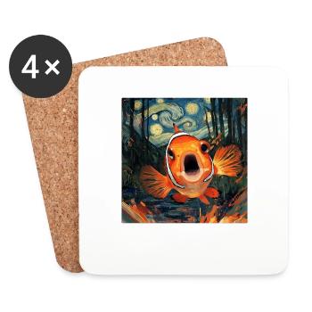 Clownfisch - Untersetzer (4er-Set) - Weiß - Vorne