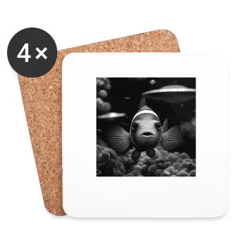 Clownfisch - Untersetzer (4er-Set) - Weiß - Vorne