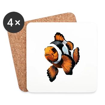 Clownfisch - Untersetzer (4er-Set) - Weiß - Vorne