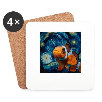 Clownfisch - Untersetzer (4er-Set) - Weiß - Vorne