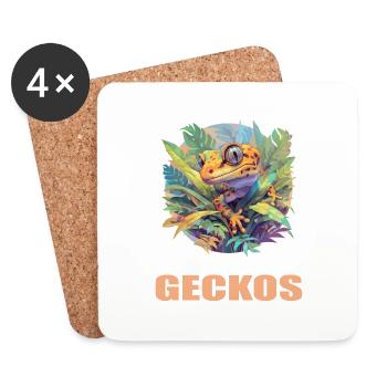 Geckos Geckos - Dessous de verre (lot de 4) - blanc - Devant