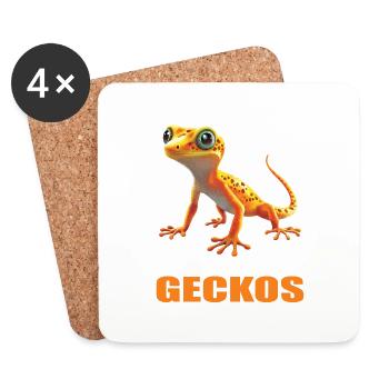 Geckos Geckos - Dessous de verre (lot de 4) - blanc - Devant