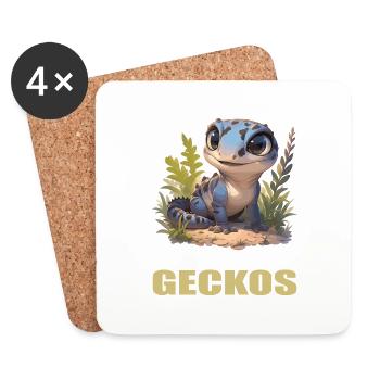 Geckos Geckos - Dessous de verre (lot de 4) - blanc - Devant