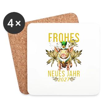 Bonne Année 2027 - Dessous de verre (lot de 4) - blanc - Devant