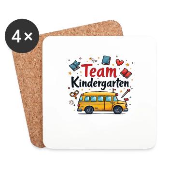 Team Kindergarten – Cute design for children - Coasters (set of 4) - white - Front