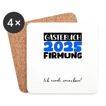 Confirmation 2025 Guest Book Gift Girls Boys - Coasters (set of 4) - white - Front