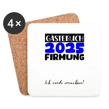 Confirmation 2025 Guest Book Gift Girls Boys - Coasters (set of 4) - white - Front