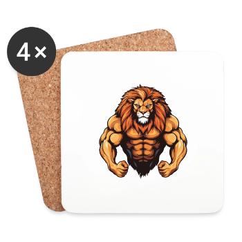 Lion Gym Fitness Arts Martiaux MMA - Dessous de verre (lot de 4) - blanc - Devant