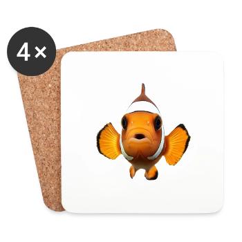 Clownfisch - Untersetzer (4er-Set) - Weiß - Vorne