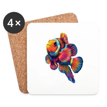 Clownfisch - Untersetzer (4er-Set) - Weiß - Vorne
