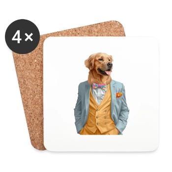 Golden Retriever - Untersetzer (4er-Set) - Weiß - Vorne