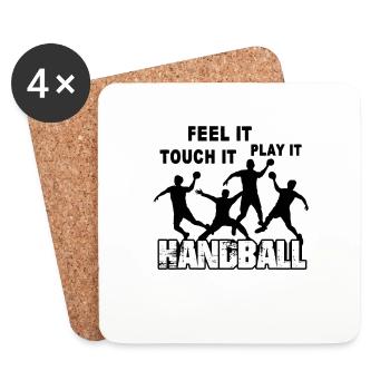 Handball Feel It Touch It Play It - Coasters (set of 4) - white - Front