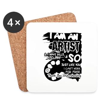 I Am An Artist - Coasters (set of 4) - white - Front