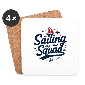 Sailing Squad – Design maritime pour les amateurs de voile - Dessous de verre (lot de 4) - blanc - Devant
