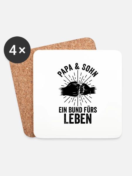 Vater Papa Und Sohn - Untersetzer (4er-Set) - Weiß