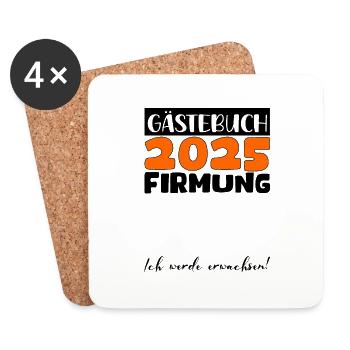 Confirmation 2025 Guest Book Gift Girls Boys - Coasters (set of 4) - white - Front