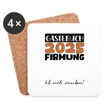Confirmation 2025 Guest Book Gift Girls Boys - Coasters (set of 4) - white - Front